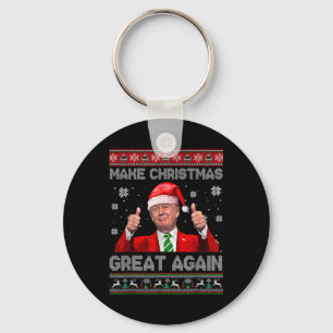Make Christmas Great Again Xmas Funny Trump Pajama Key Ring