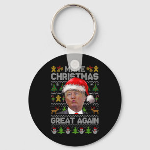 Make Christmas Great Again Xmas Funny Trump Pajama Key Ring