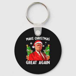 Make Christmas Great Again Xmas Funny Trump Pajama Key Ring