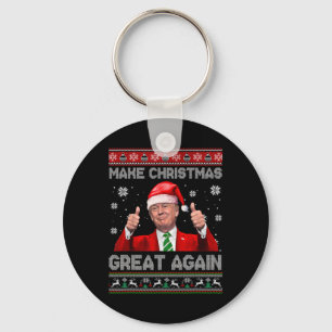 Make Christmas Great Again Xmas Funny Trump Pajama Key Ring