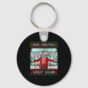 Make Christmas Great Again Xmas Funny Trump Pajama Key Ring