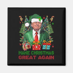 Make Christmas Great Again Xmas Funny Trump Pajama Magnet