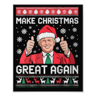 Make Christmas Great Again Xmas Funny Trump Pajama Photo Print