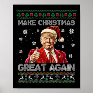 Make Christmas Great Again Xmas Funny Trump Pajama Poster