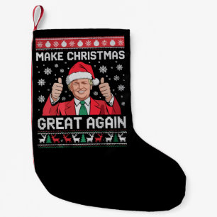 Make Christmas Great Again Xmas Funny Trump Pajama Small Christmas Stocking