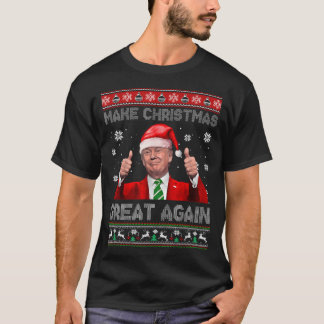 Make Christmas Great Again Xmas Trump Pyjamas Ugly T-Shirt