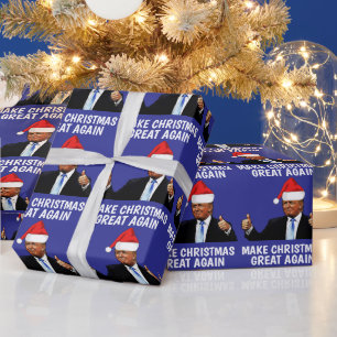 MAKE CHRISTMAS GREAT TRUMP CHRISTMAS WRAPPING PAPER