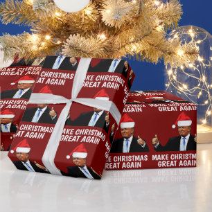MAKE CHRISTMAS GREAT TRUMP CHRISTMAS WRAPPING PAPER