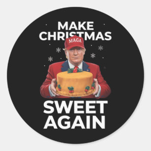 Make Christmas Sweet Again Trump Christmas Gifts M Classic Round Sticker
