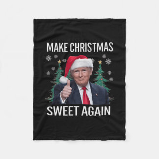 Make Christmas Sweet Again Trump Christmas Gifts M Fleece Blanket