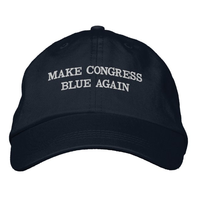 Make Congress Blue Again - Basic Adjustable Embroidered Hat (Front)