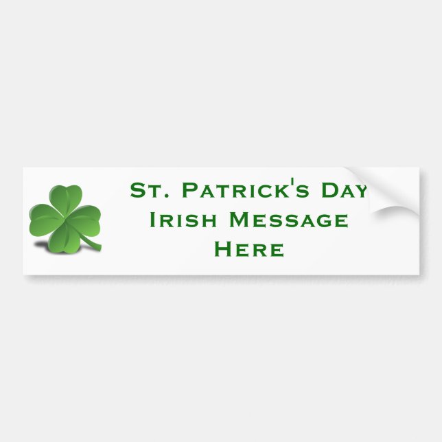 Make Create Your Own DIY Irish St. Patrick's Day Bumper Sticker (Front)