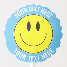 Make, Create Your Own Smilie Blue Party Balloon