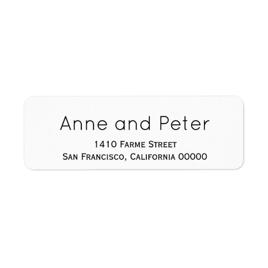make custom name elegant white wedding return address label