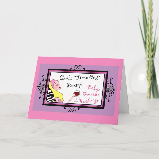 "Make Diva Time"/ Relax Breathe Recharge Invitation (Front)