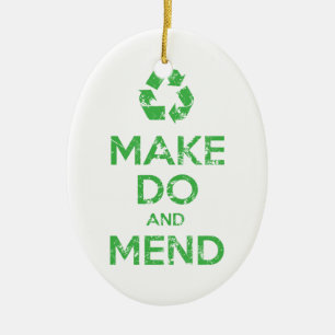 Make Do and Mend Ceramic Tree Decoration