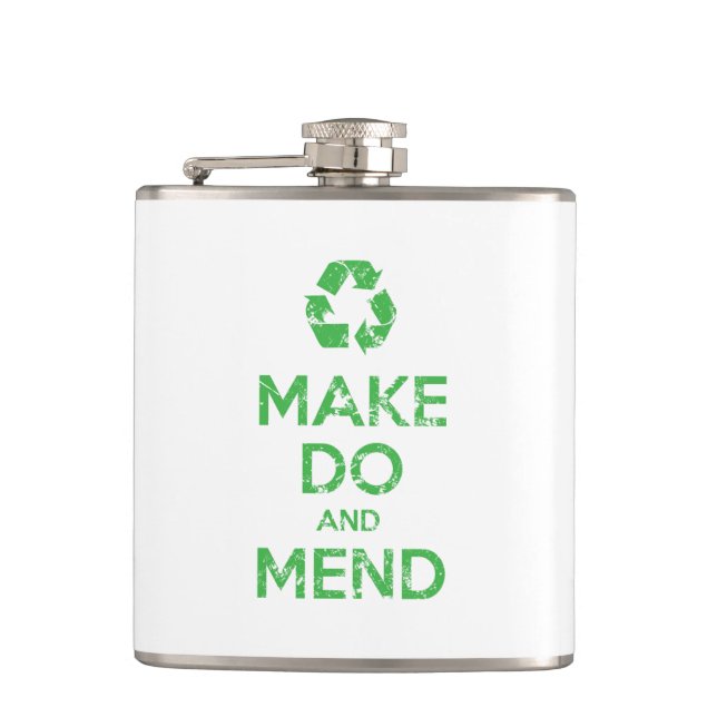 Make Do and Mend Hip Flask (Front)