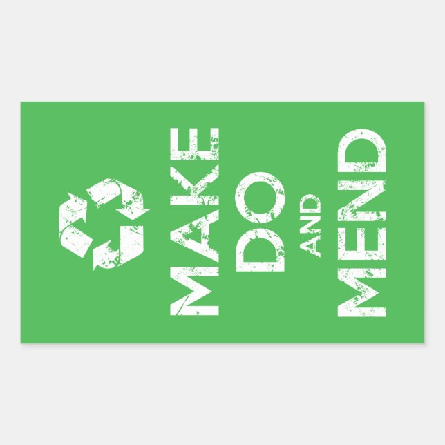 Make Do and Mend Rectangular Sticker (Front)