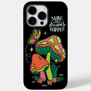Make Dreams Happen   Colorful Mushrooms  Butterfly Case-Mate iPhone 14 Pro Max Case