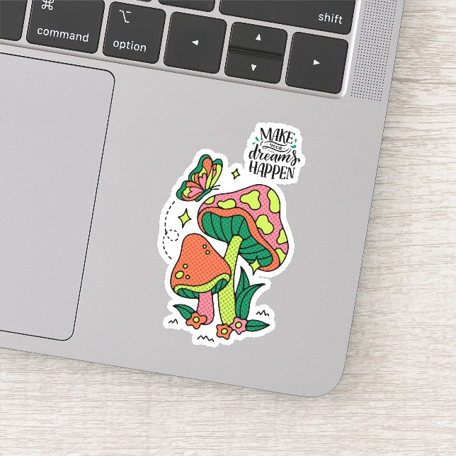 Make Dreams Happen | Colourful Mushrooms  Butterfl (Detail)