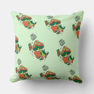 Make Dreams Happen   Colourful Mushrooms  Butterfl Cushion