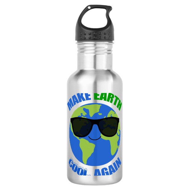 Make Earth Cool Again Climate Change 710 Ml Water Bottle (Front)