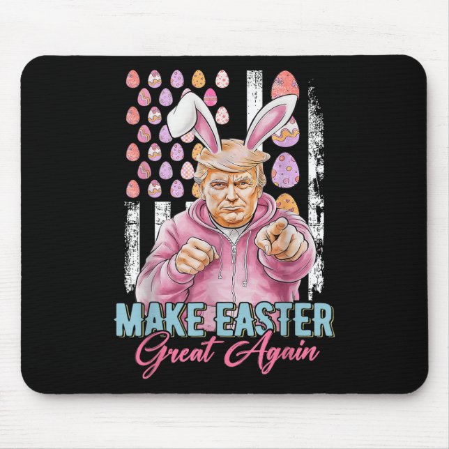 Make Easter Great Again Funny Trump Bunny American Mouse Mat (Front)