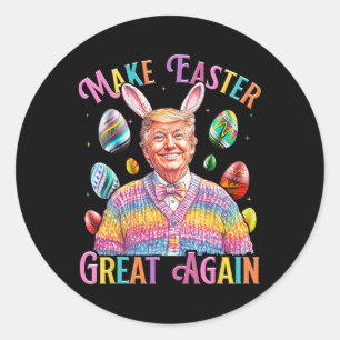 Make Easter Great Again Funny Trump Bunny Spring H Classic Round Sticker