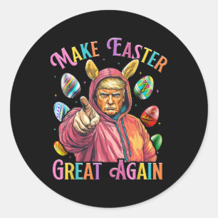 Make Easter Great Again Funny Trump Bunny Spring H Classic Round Sticker