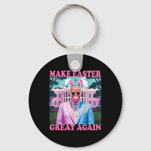 Make Easter Great Again Funny Trump Bunny Spring H Key Ring