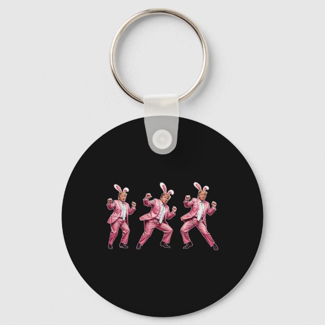 Make Easter Great Again Funny Trump Bunny Spring H Key Ring (Front)