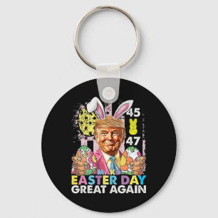 Make Easter Great Again Funny Trump Bunny Spring H Key Ring