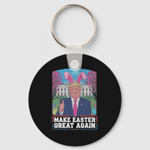 Make Easter Great Again Funny Trump Bunny Spring H Key Ring
