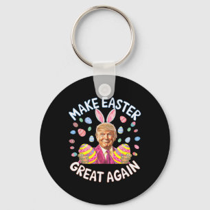 Make Easter Great Again Funny Trump Bunny Spring H Key Ring