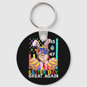 Make Easter Great Again Funny Trump Bunny Spring H Key Ring
