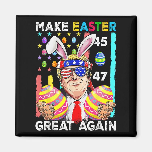 Make Easter Great Again Funny Trump Bunny Spring H Magnet (Front)