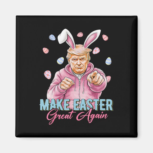 Make Easter Great Again Funny Trump Bunny Spring H Magnet (Front)