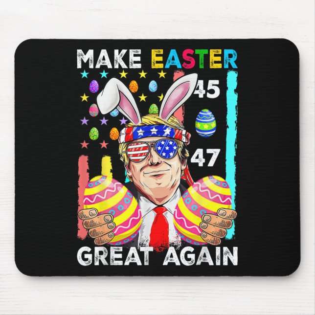 Make Easter Great Again Funny Trump Bunny Spring H Mouse Mat (Front)