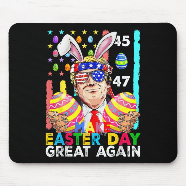 Make Easter Great Again Funny Trump Bunny Spring H Mouse Mat (Front)