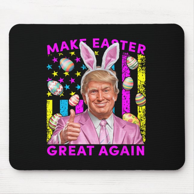 Make Easter Great Again Funny Trump Bunny Spring H Mouse Mat (Front)