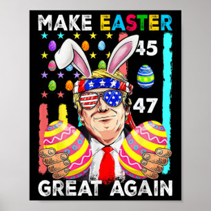 Make Easter Great Again Funny Trump Bunny Spring H Poster