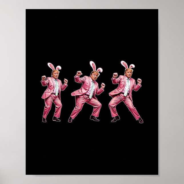 Make Easter Great Again Funny Trump Bunny Spring H Poster (Front)