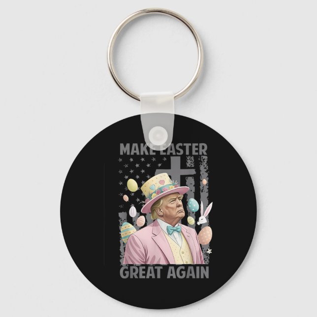 Make Easter Great Again Funny Trump President Key Ring (Front)