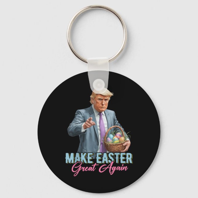 Make Easter Great Again Funny Trump Spring Hunt Eg Key Ring (Front)