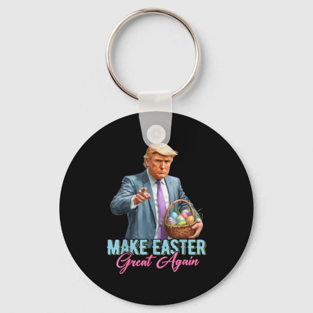 Make Easter Great Again Funny Trump Spring Hunt Eg Key Ring (Front)