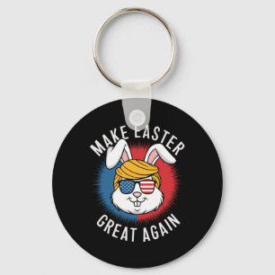 Make Easter Great Again Hunt Eggs Rabbit American  Key Ring