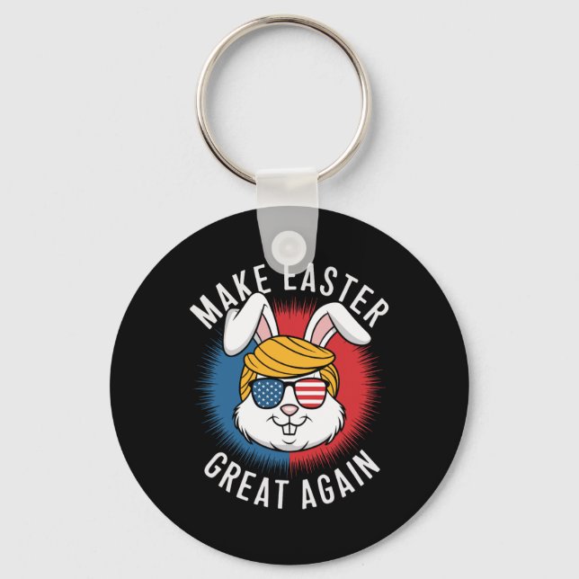 Make Easter Great Again Hunt Eggs Rabbit American  Key Ring (Front)