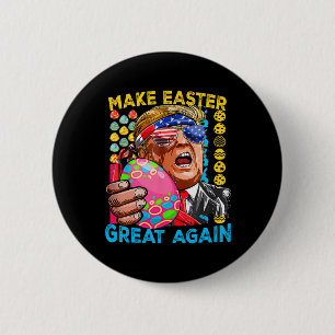 Make Easter Great Again Trump Bunny Flag 6 Cm Round Badge