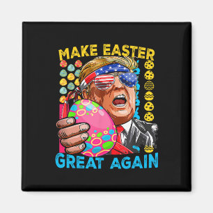 Make Easter Great Again Trump Bunny Flag Magnet