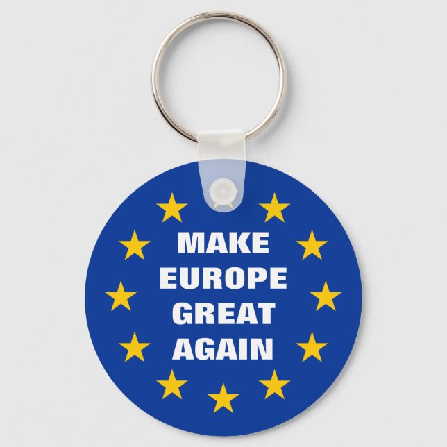Make Europe Great Again Euro flag button keychains (Front)